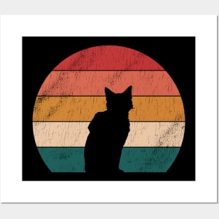 Stray Cat Vintage Sunset Posters and Art